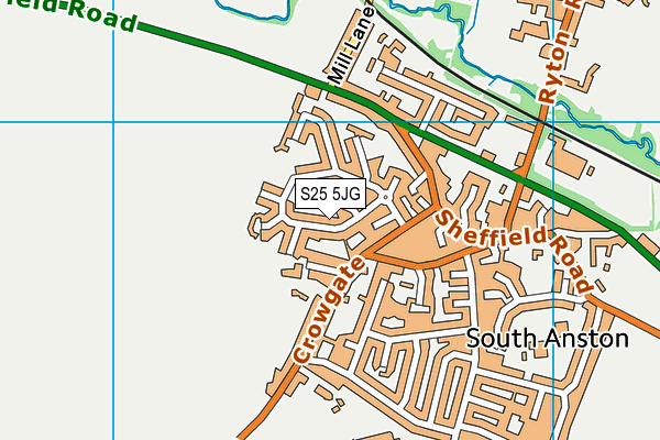 S25 5JG map - OS VectorMap District (Ordnance Survey)