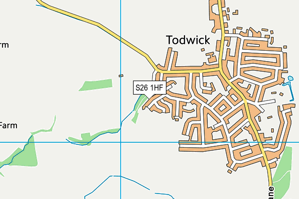 S26 1HF map - OS VectorMap District (Ordnance Survey)