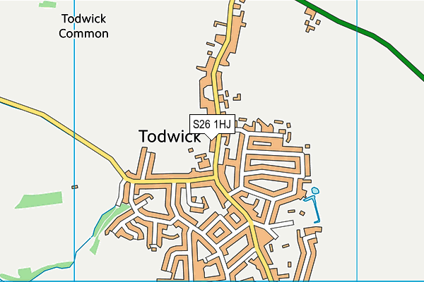 Todwick Primary School map (S26 1HJ) - OS VectorMap District (Ordnance Survey)