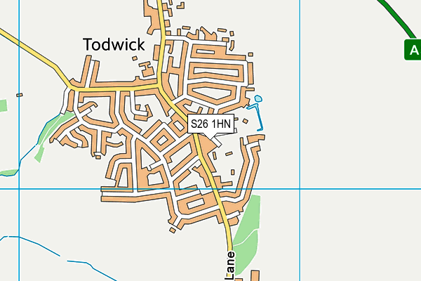 S26 1HN map - OS VectorMap District (Ordnance Survey)