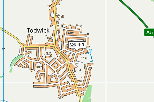 S26 1HR map - OS VectorMap District (Ordnance Survey)