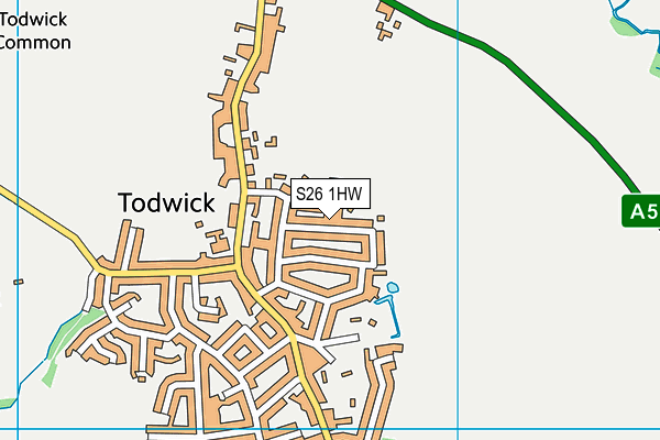 S26 1HW map - OS VectorMap District (Ordnance Survey)