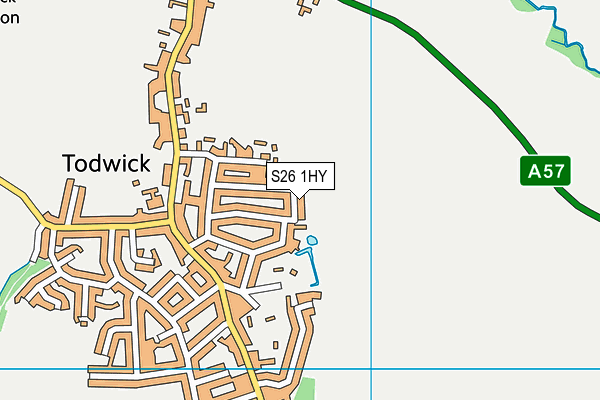 S26 1HY map - OS VectorMap District (Ordnance Survey)