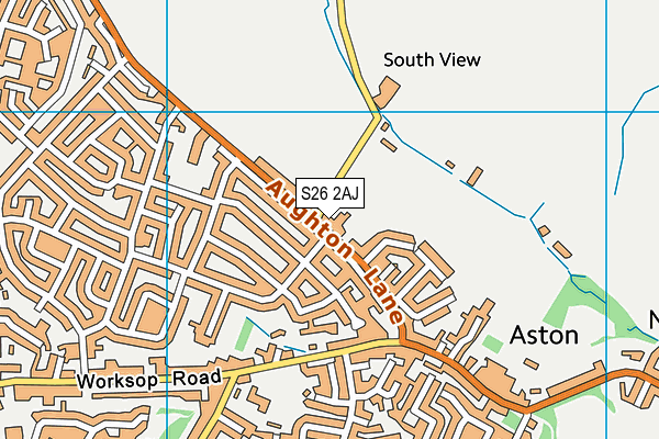 S26 2AJ map - OS VectorMap District (Ordnance Survey)