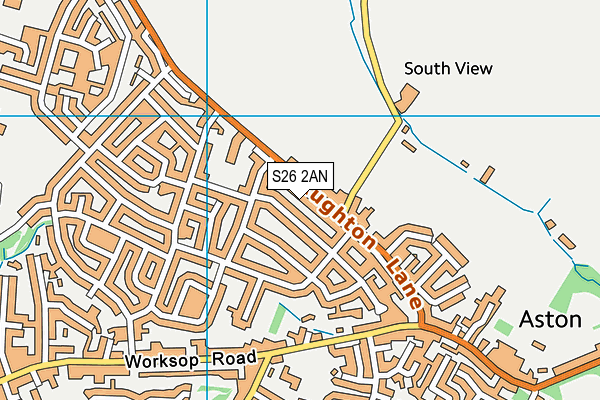 S26 2AN map - OS VectorMap District (Ordnance Survey)