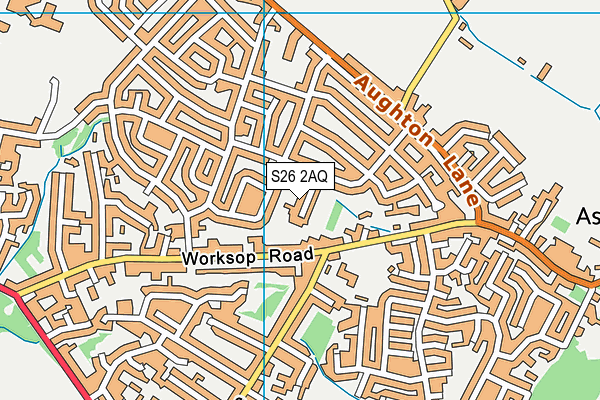 S26 2AQ map - OS VectorMap District (Ordnance Survey)