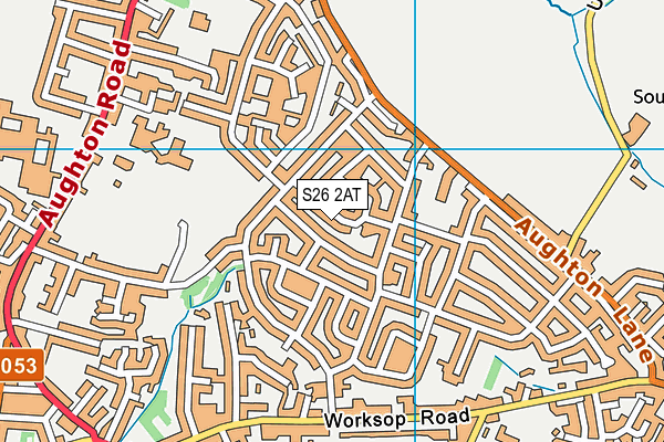 S26 2AT map - OS VectorMap District (Ordnance Survey)
