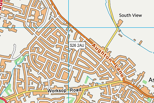 S26 2AU map - OS VectorMap District (Ordnance Survey)