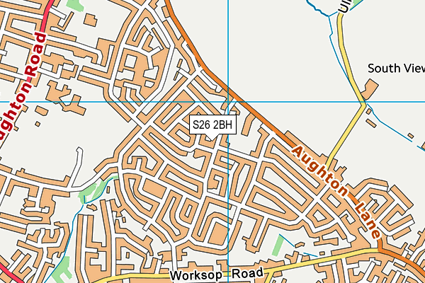 S26 2BH map - OS VectorMap District (Ordnance Survey)