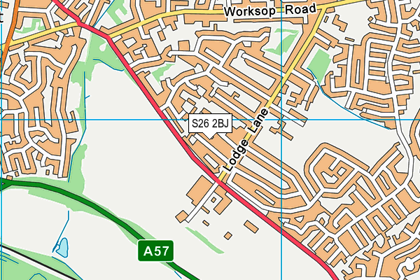 S26 2BJ map - OS VectorMap District (Ordnance Survey)