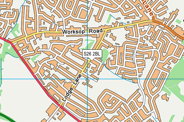 Aston Lodge Primary School map (S26 2BL) - OS VectorMap District (Ordnance Survey)