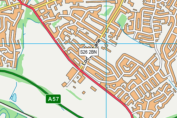 S26 2BN map - OS VectorMap District (Ordnance Survey)