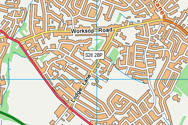 S26 2BP map - OS VectorMap District (Ordnance Survey)