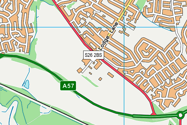 S26 2BS map - OS VectorMap District (Ordnance Survey)