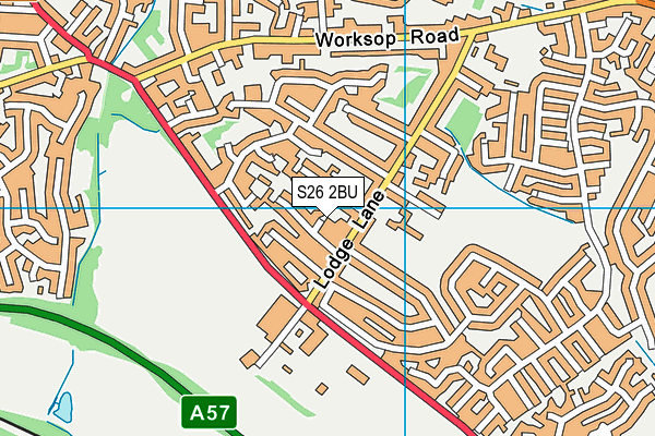 S26 2BU map - OS VectorMap District (Ordnance Survey)