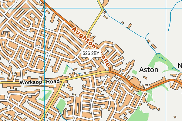 S26 2BY map - OS VectorMap District (Ordnance Survey)