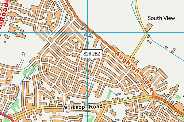 S26 2BZ map - OS VectorMap District (Ordnance Survey)