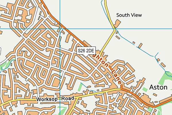 S26 2DE map - OS VectorMap District (Ordnance Survey)