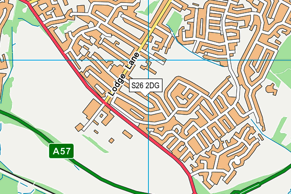 S26 2DG map - OS VectorMap District (Ordnance Survey)