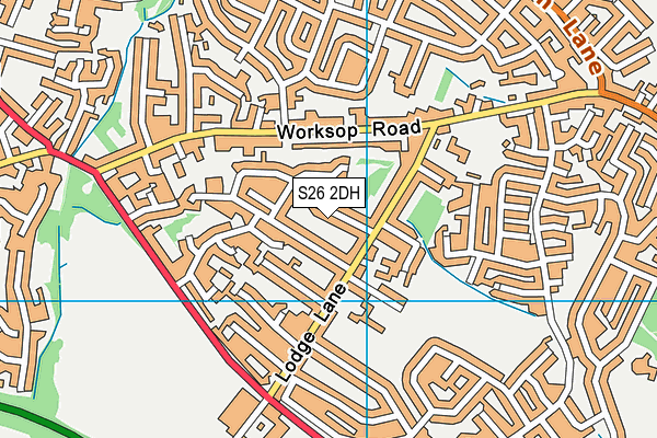 S26 2DH map - OS VectorMap District (Ordnance Survey)
