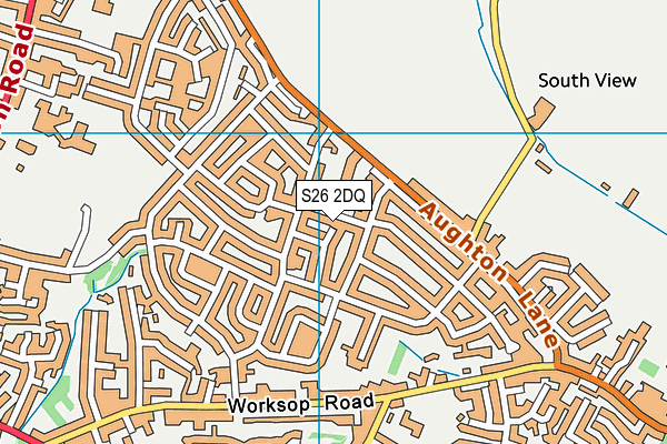 S26 2DQ map - OS VectorMap District (Ordnance Survey)