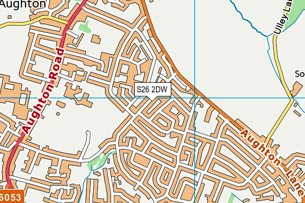 S26 2DW map - OS VectorMap District (Ordnance Survey)
