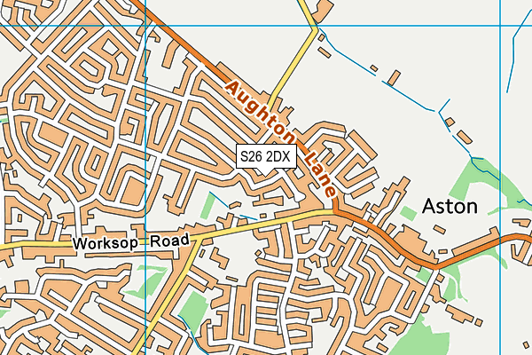 S26 2DX map - OS VectorMap District (Ordnance Survey)