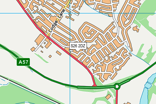 S26 2DZ map - OS VectorMap District (Ordnance Survey)