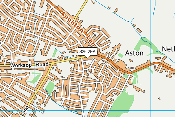 S26 2EA map - OS VectorMap District (Ordnance Survey)