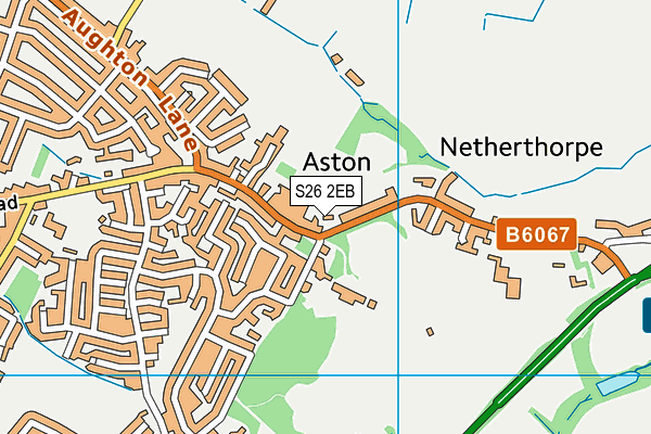 S26 2EB map - OS VectorMap District (Ordnance Survey)