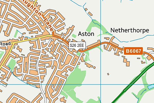 S26 2EE map - OS VectorMap District (Ordnance Survey)