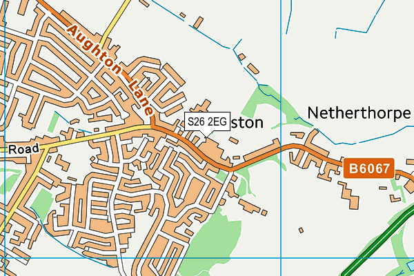 S26 2EG map - OS VectorMap District (Ordnance Survey)