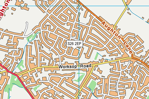 S26 2EP map - OS VectorMap District (Ordnance Survey)