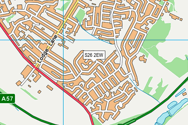 S26 2EW map - OS VectorMap District (Ordnance Survey)