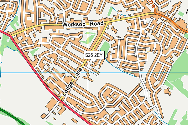 S26 2EY map - OS VectorMap District (Ordnance Survey)