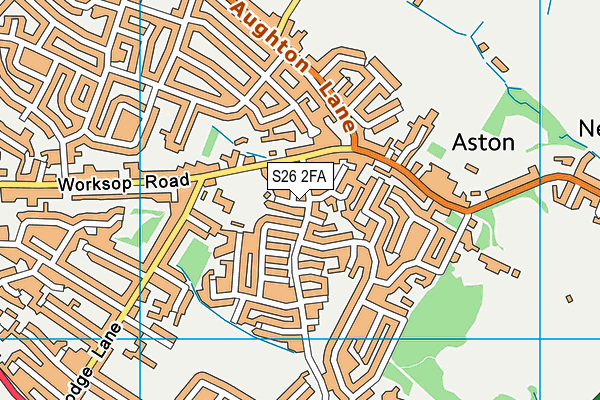 S26 2FA map - OS VectorMap District (Ordnance Survey)