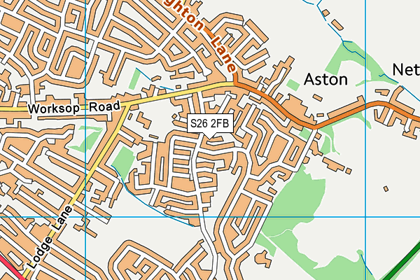 S26 2FB map - OS VectorMap District (Ordnance Survey)