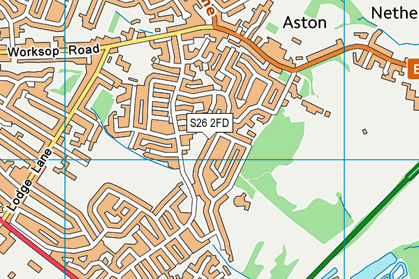S26 2FD map - OS VectorMap District (Ordnance Survey)