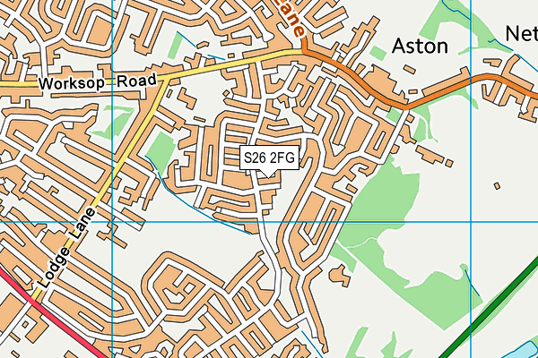 S26 2FG map - OS VectorMap District (Ordnance Survey)