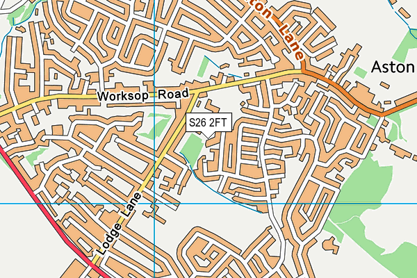 S26 2FT map - OS VectorMap District (Ordnance Survey)