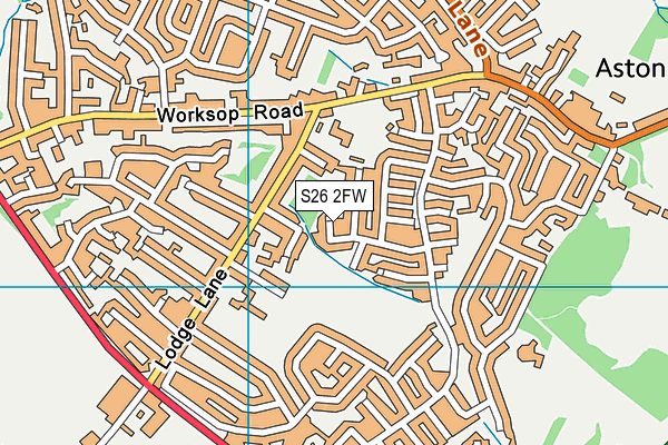 S26 2FW map - OS VectorMap District (Ordnance Survey)