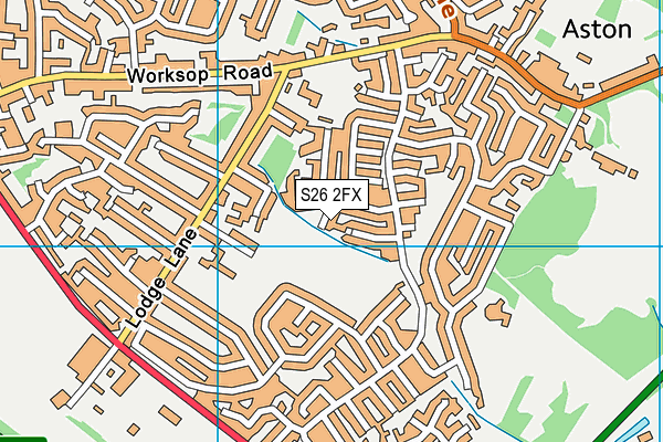 S26 2FX map - OS VectorMap District (Ordnance Survey)