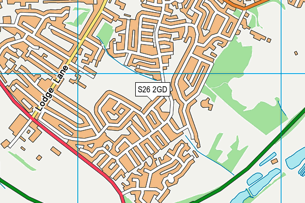 S26 2GD map - OS VectorMap District (Ordnance Survey)