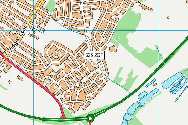 S26 2GF map - OS VectorMap District (Ordnance Survey)
