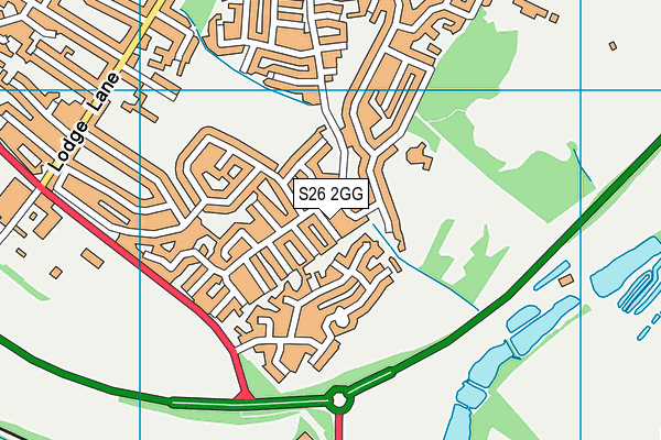 S26 2GG map - OS VectorMap District (Ordnance Survey)