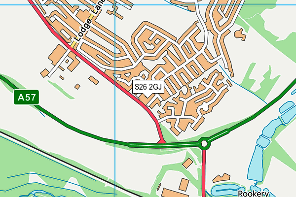 S26 2GJ map - OS VectorMap District (Ordnance Survey)