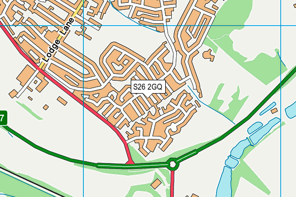 S26 2GQ map - OS VectorMap District (Ordnance Survey)