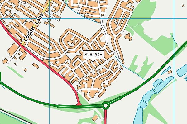 S26 2GR map - OS VectorMap District (Ordnance Survey)
