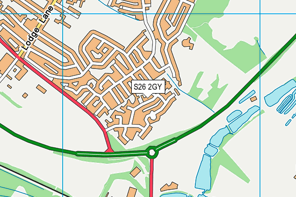 S26 2GY map - OS VectorMap District (Ordnance Survey)