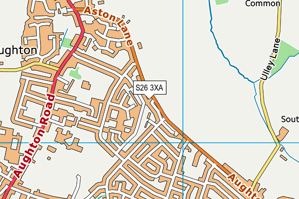 S26 3XA map - OS VectorMap District (Ordnance Survey)
